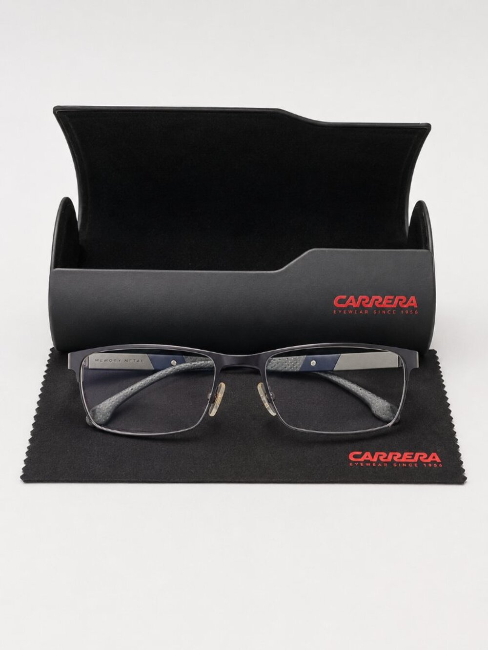**Carrera Memory Metal Eyeglass Frames with Case & Cloth – Like New**
